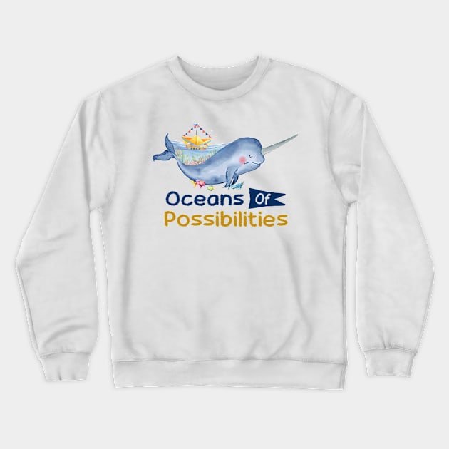 oceans summer reading 2022 whale design Crewneck Sweatshirt by Babyborn